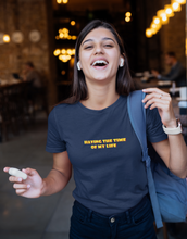 Load image into Gallery viewer, Having the time of my life Minimal Women Half Sleeves T-shirt- KidsFashionVilla
