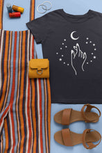 Load image into Gallery viewer, Moon And Hand Print Women Half Sleeves T-shirt- KidsFashionVilla
