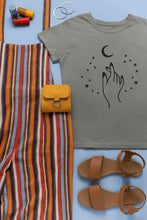 Load image into Gallery viewer, Moon And Hand Print Women Half Sleeves T-shirt- KidsFashionVilla
