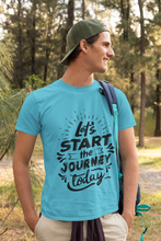 Load image into Gallery viewer, Lets Start The Journey Mens Half Sleeves T-shirt- KidsFashionVilla

