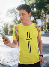 Load image into Gallery viewer, Strip Peace Mens Half Sleeves T-shirt- KidsFashionVilla
