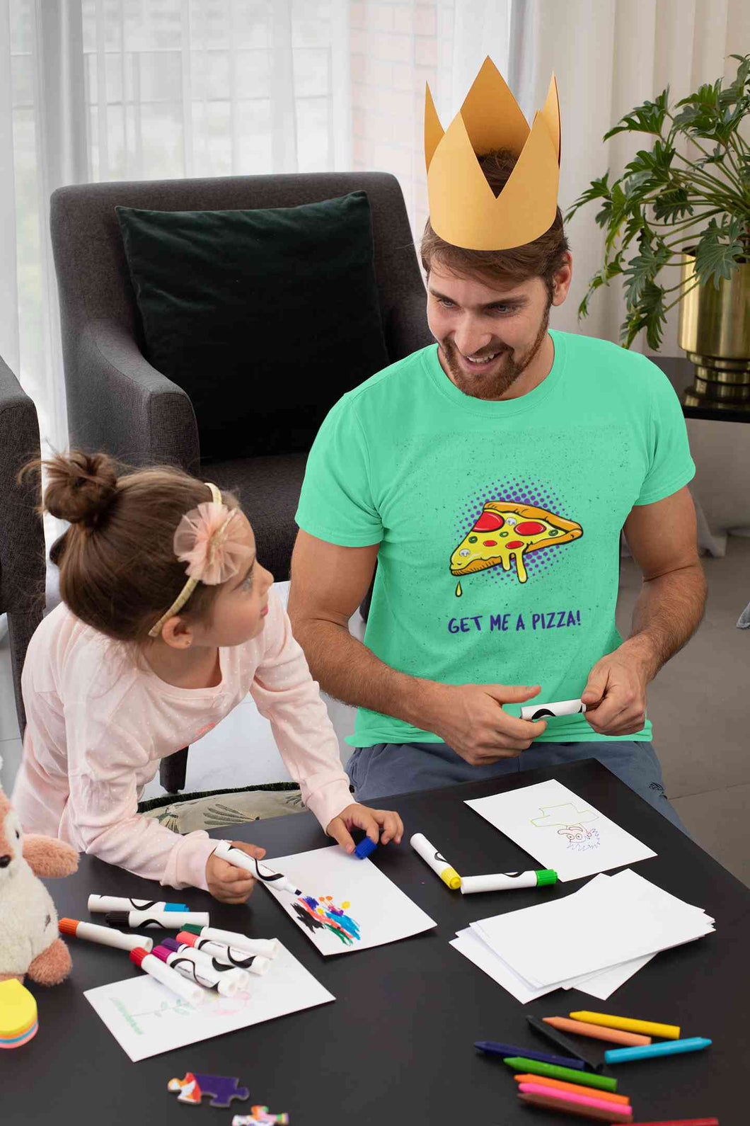 Get Me A Pizza Mens Half Sleeves T-shirt- KidsFashionVilla