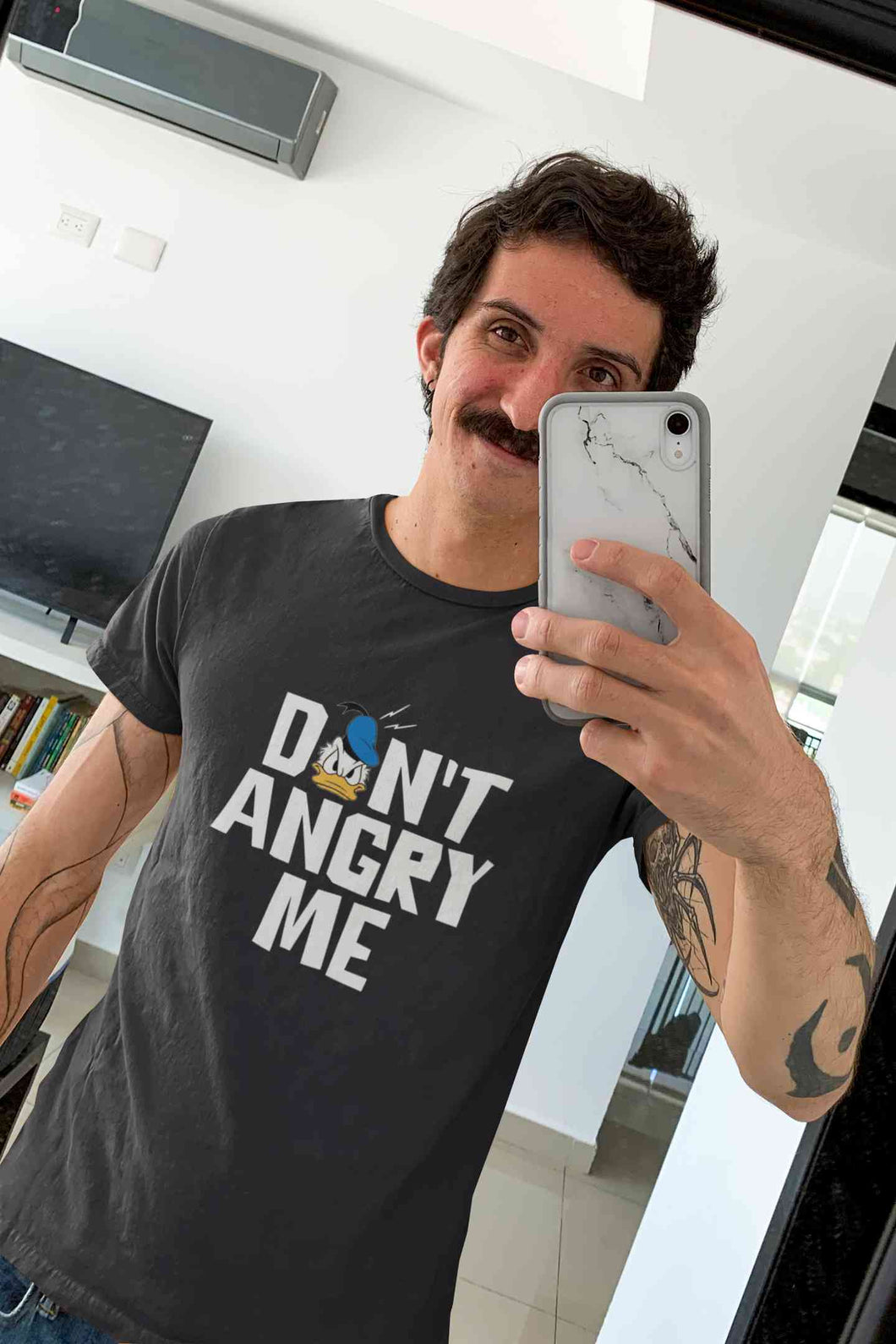 Dont Angry Me Funny Cartoon Mens Half Sleeves T-shirt- KidsFashionVilla