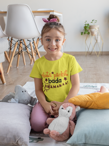 Chota Packet Bada Dhamakaa Half Sleeves T-Shirt For Girls -KidsFashionVilla