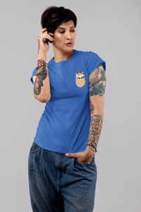 Fox Side Pocket Design Women Half Sleeves T-shirt- KidsFashionVilla