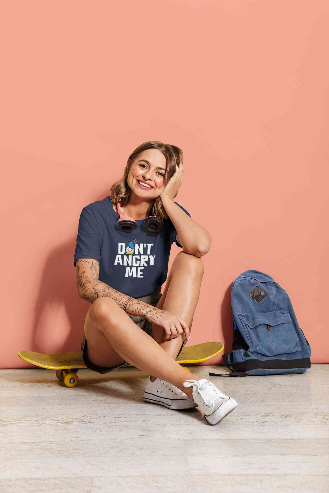 Dont Angry Me Funny Cartoon Women Half Sleeves T-shirt- KidsFashionVilla