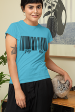 Load image into Gallery viewer, Bar Code Birthday Women Half Sleeves T-shirt- KidsFashionVilla
