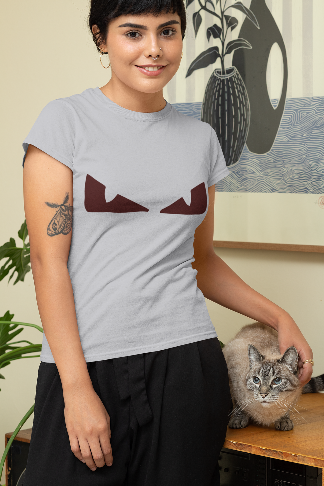 Scary Eye Women Half Sleeves T-shirt- KidsFashionVilla