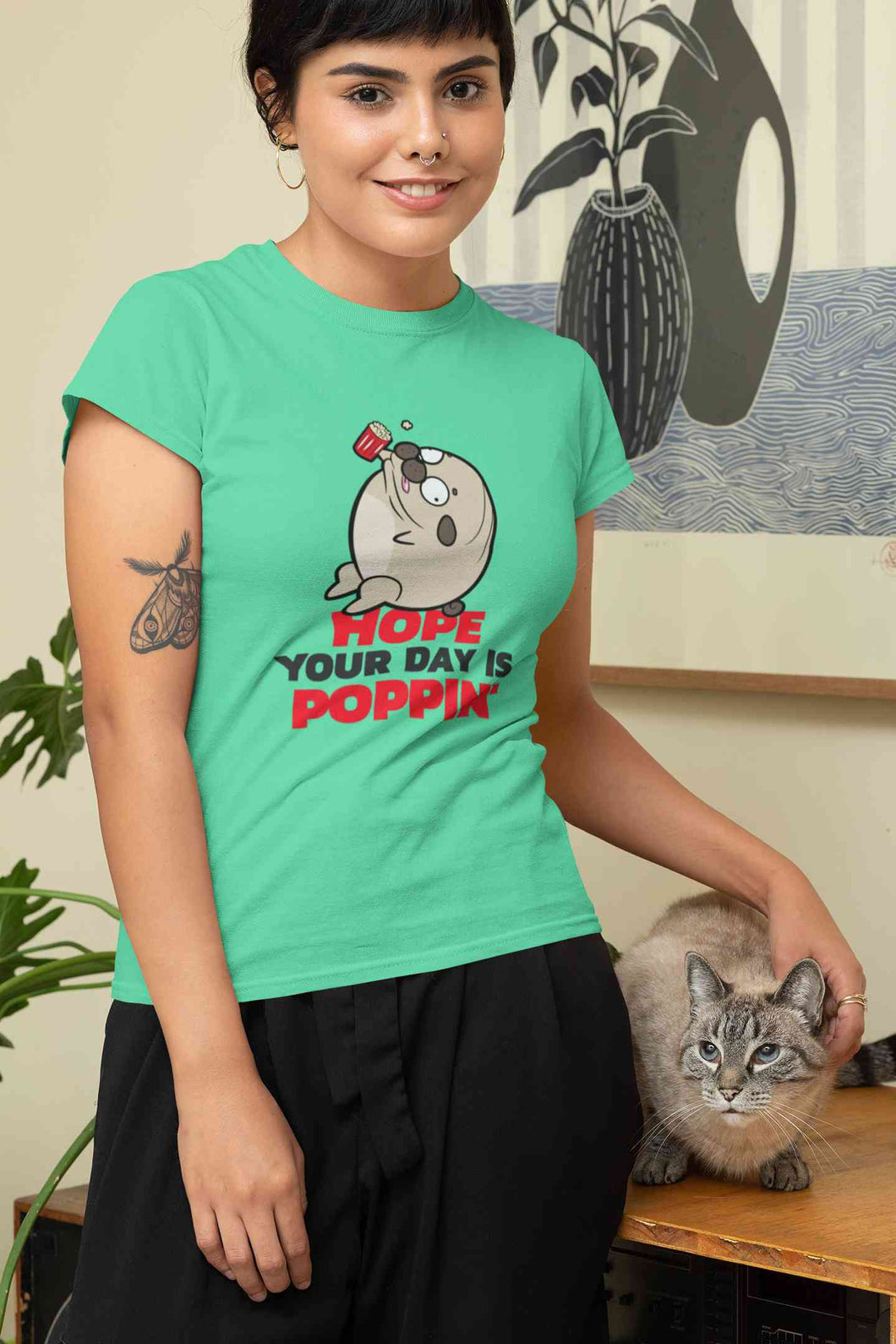 Hope Your Day Is Popin Funny Women Half Sleeves T-shirt- KidsFashionVilla