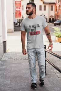 Wake Pray Hustle Mens Half Sleeves T-shirt- KidsFashionVilla