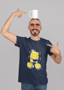 Time To Travel Mens Half Sleeves T-shirt- KidsFashionVilla