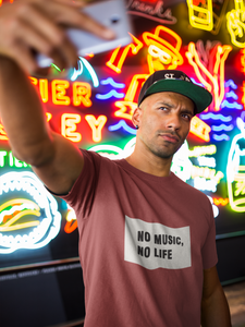 No Music No Life Mens Half Sleeves T-shirt- KidsFashionVilla