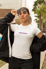 Load image into Gallery viewer, Antisocial Minimal Women Half Sleeves T-shirt- KidsFashionVilla
