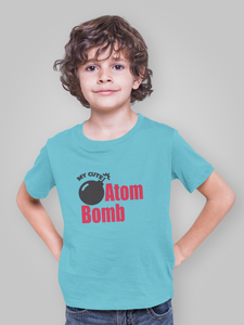 My Cute Atom Bomb Half Sleeves T-Shirt for Boy-KidsFashionVilla