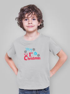 First Christmas Half Sleeves T-Shirt for Boy-KidsFashionVilla
