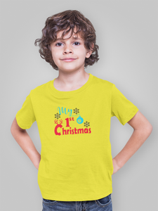 First Christmas Half Sleeves T-Shirt for Boy-KidsFashionVilla
