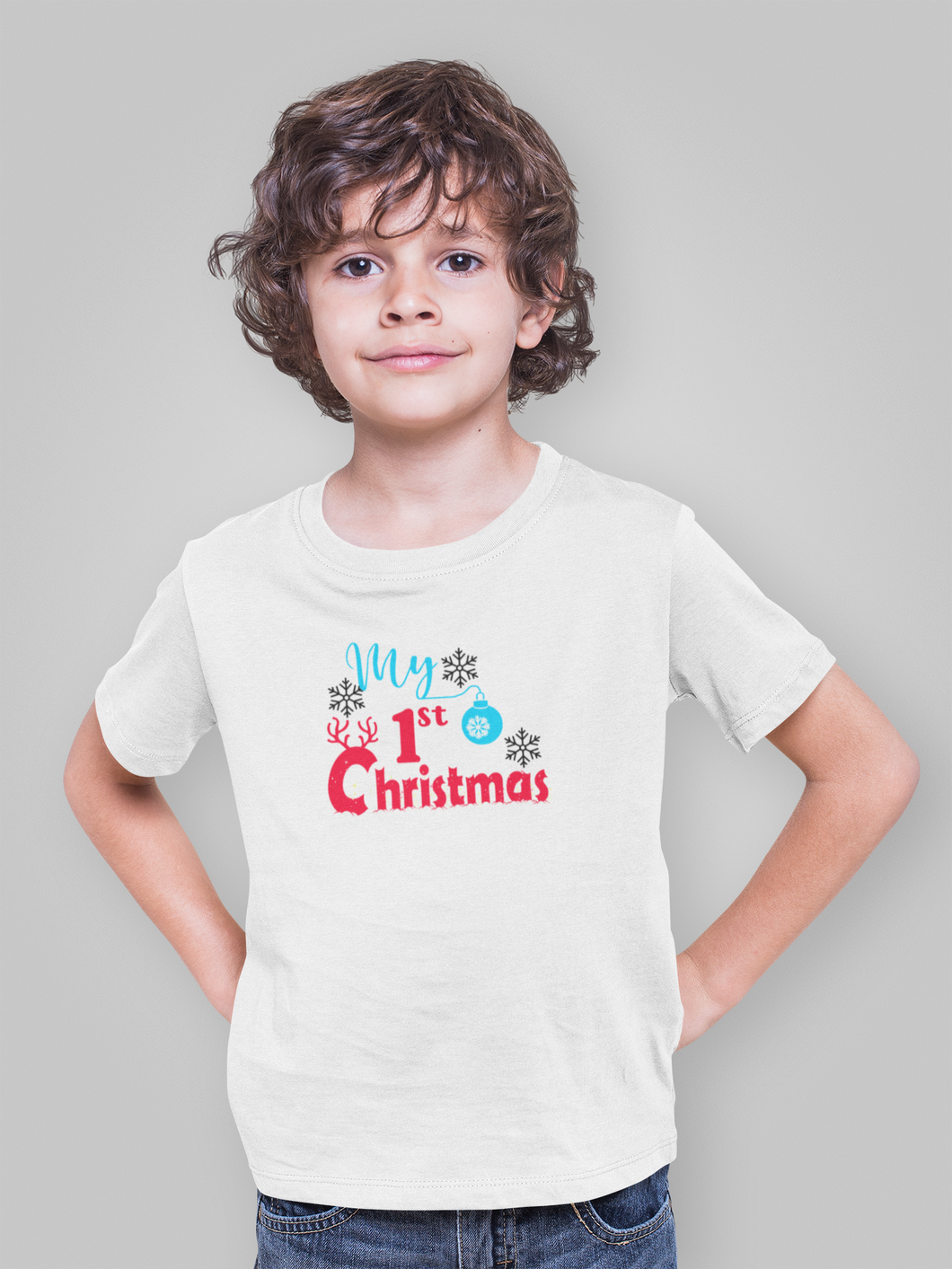 First Christmas Half Sleeves T-Shirt for Boy-KidsFashionVilla