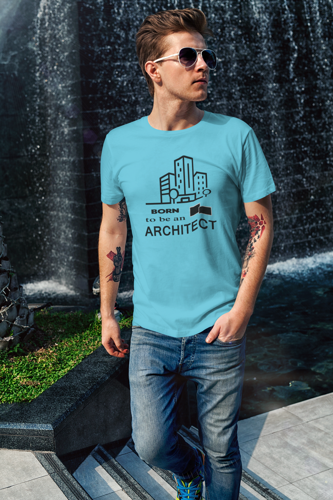 Born To Be An Architect Profession Mens Half Sleeves T-shirt- KidsFashionVilla