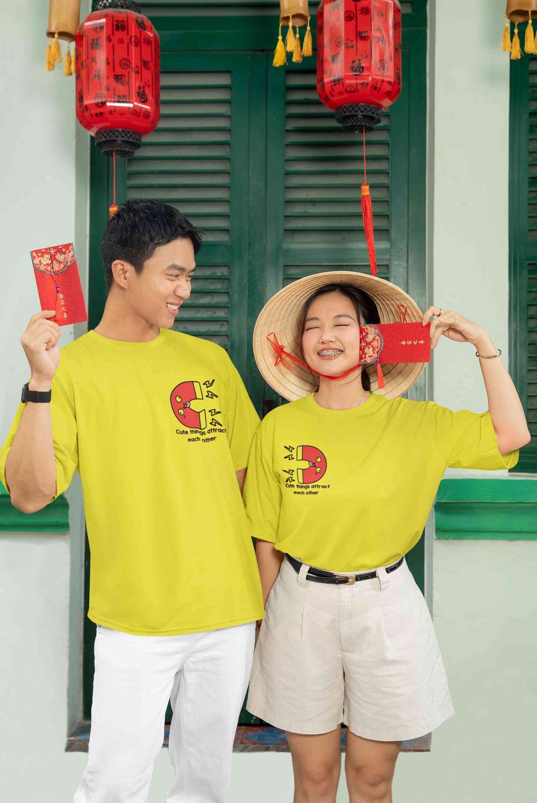 Cute Things Couples Lovey Dovey Half Sleeves T-Shirts -KidsFashionVilla