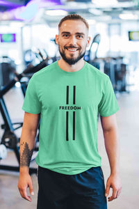 Strip Freedom Mens Half Sleeves T-shirt- KidsFashionVilla