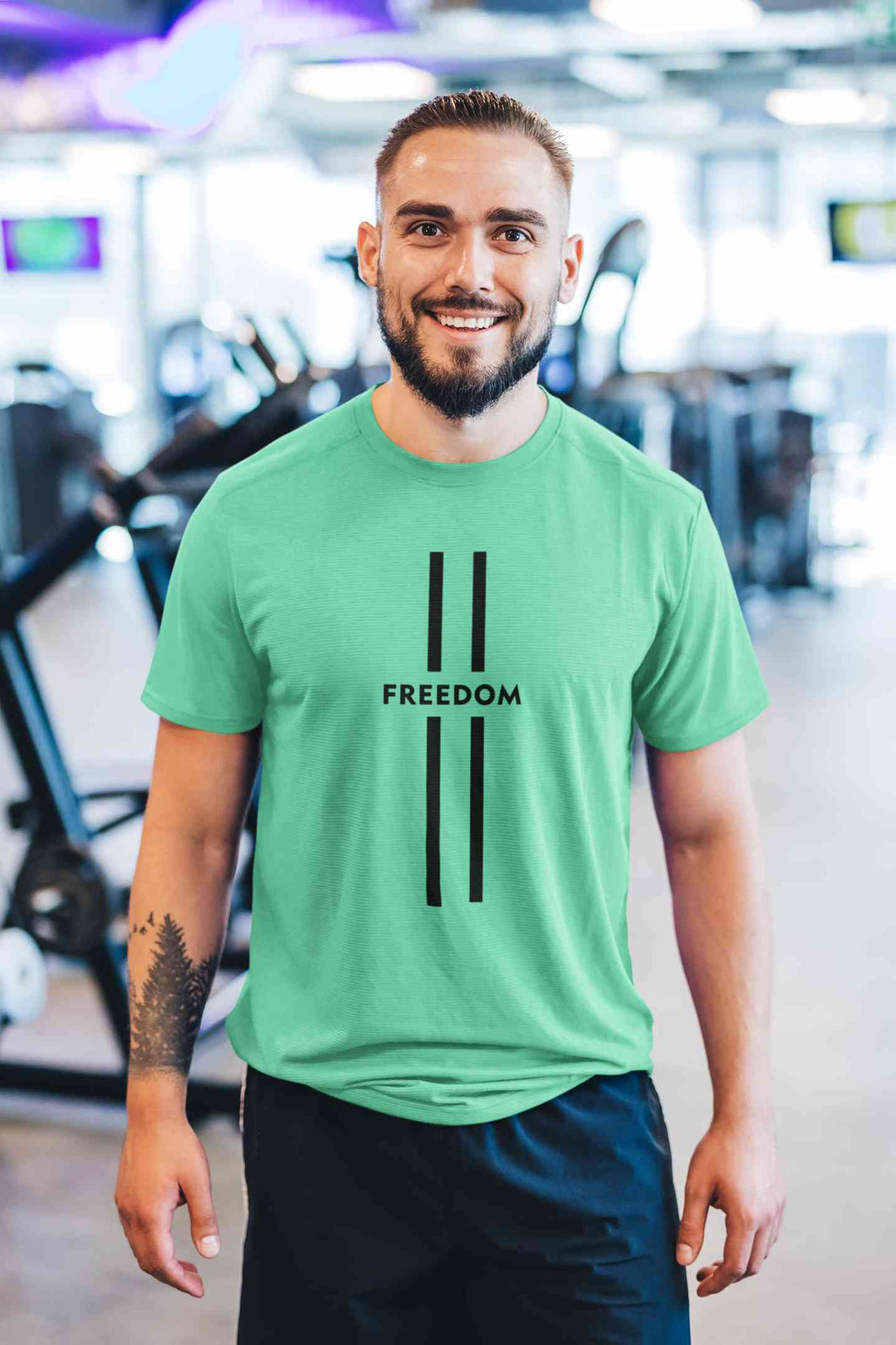 Strip Freedom Mens Half Sleeves T-shirt- KidsFashionVilla
