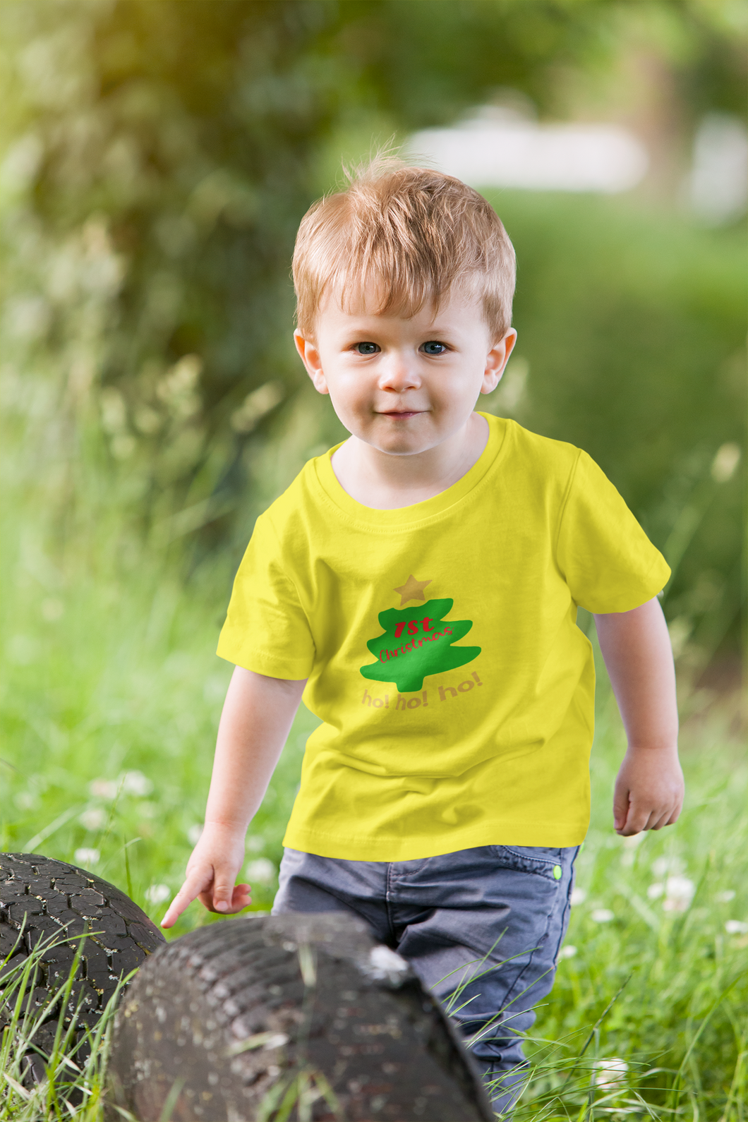 Ho Ho Ho First Christmas Half Sleeves T-Shirt for Boy-KidsFashionVilla