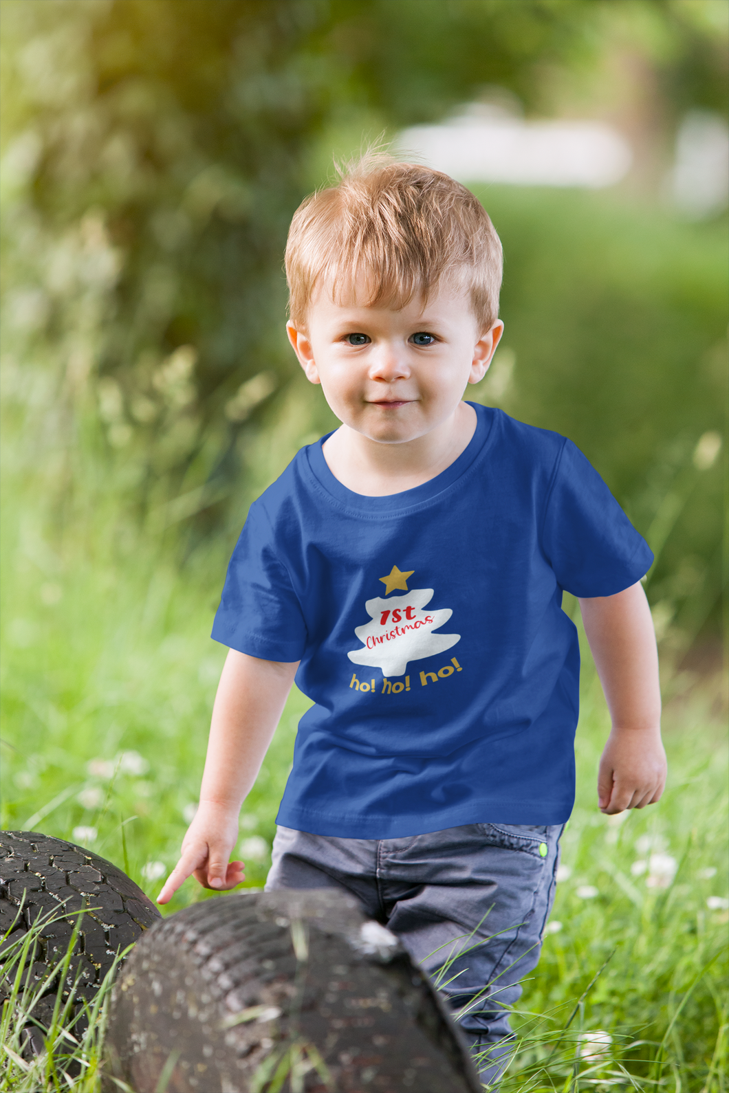 Ho Ho Ho First Christmas Half Sleeves T-Shirt for Boy-KidsFashionVilla