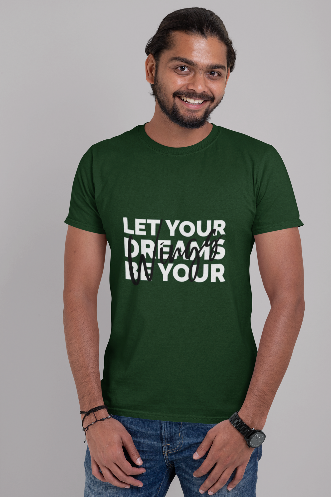Let Your Dream Be Your Wings Mens Half Sleeves T-shirt- KidsFashionVilla