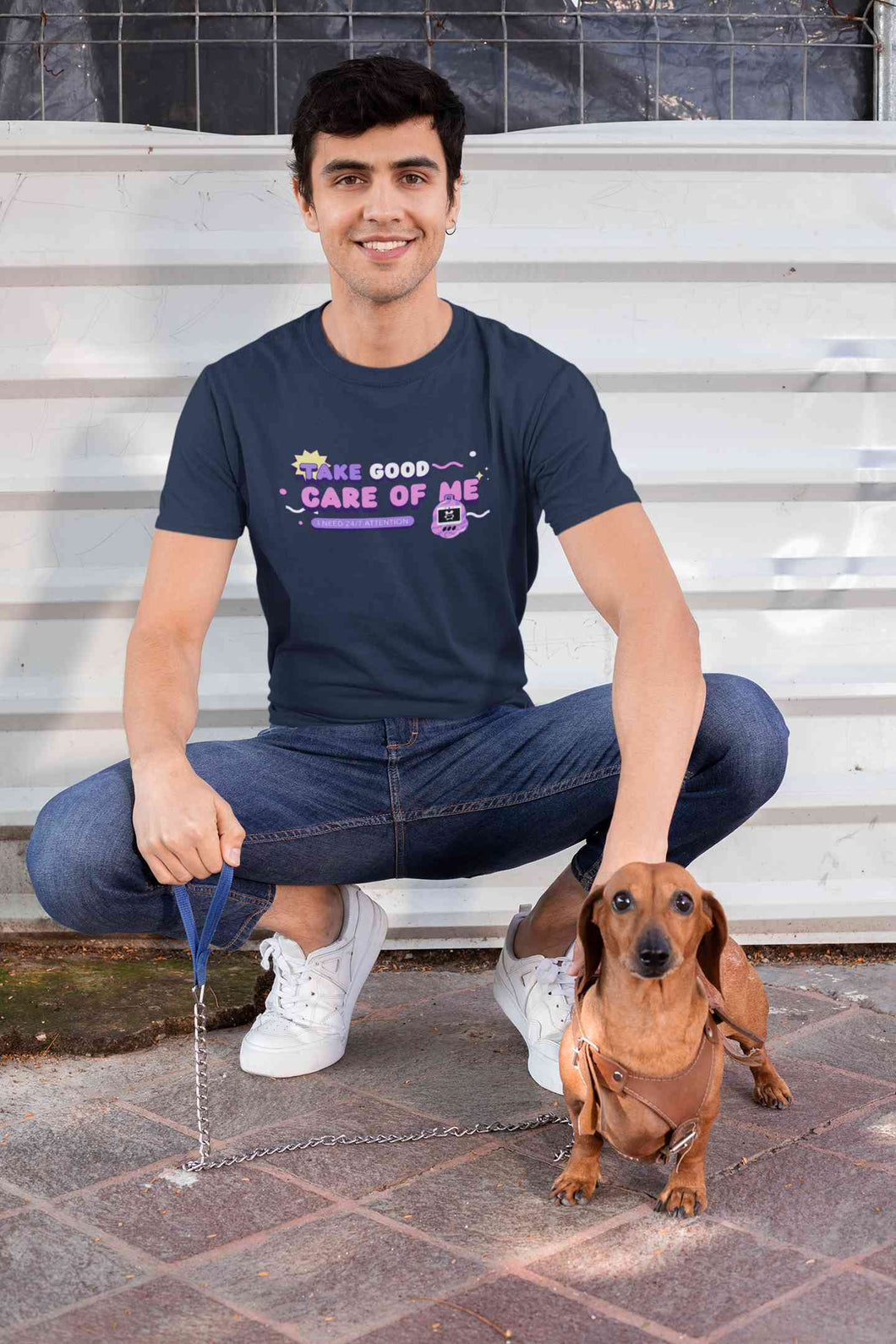 Take Care Of Me Retro Typography Mens Half Sleeves T-shirt- KidsFashionVilla