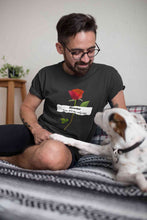 Load image into Gallery viewer, Romance Slogan Rose Printed Mens Half Sleeves T-shirt- KidsFashionVilla
