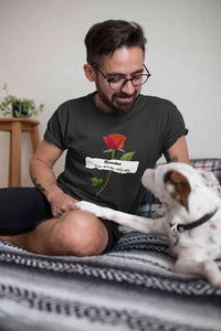 Romance Slogan Rose Printed Mens Half Sleeves T-shirt- KidsFashionVilla