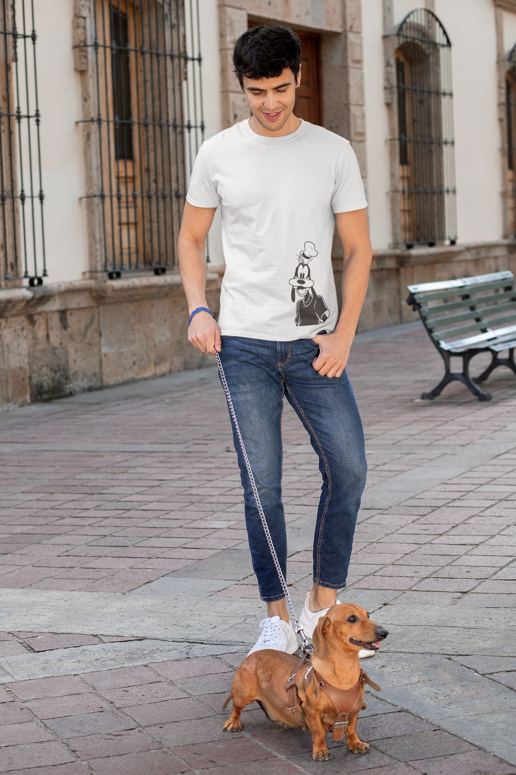 Happy Goffy Mens Half Sleeves T-shirt- KidsFashionVilla