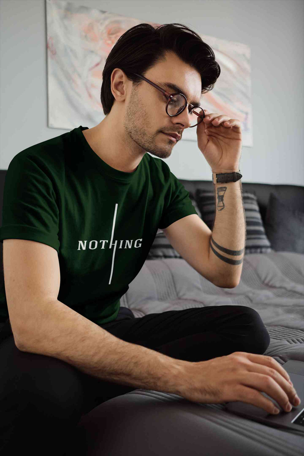 Nothing Mens Half Sleeves T-shirt- KidsFashionVilla