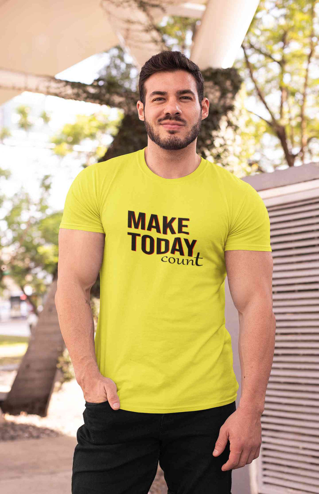 Make Today Count Mens Half Sleeves T-shirt- KidsFashionVilla