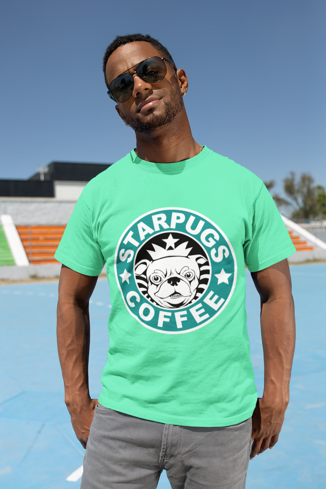 Star Pugs Mens Half Sleeves T-shirt- KidsFashionVilla