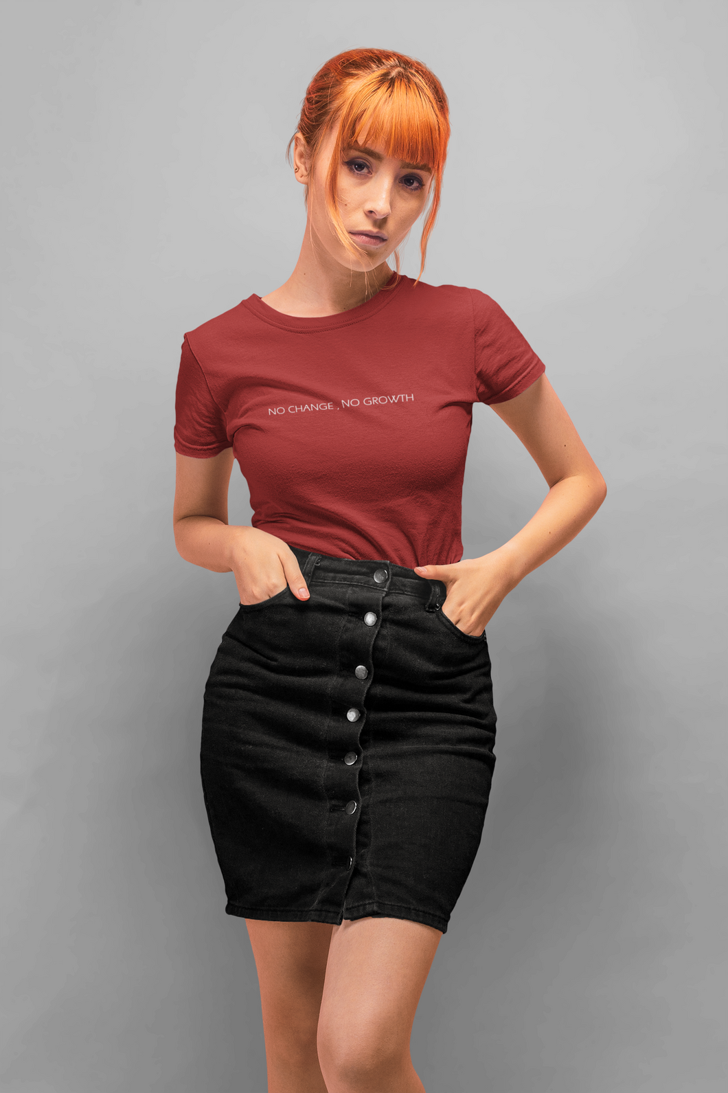 No Changes No Growth Minimal Women Half Sleeves T-shirt- KidsFashionVilla