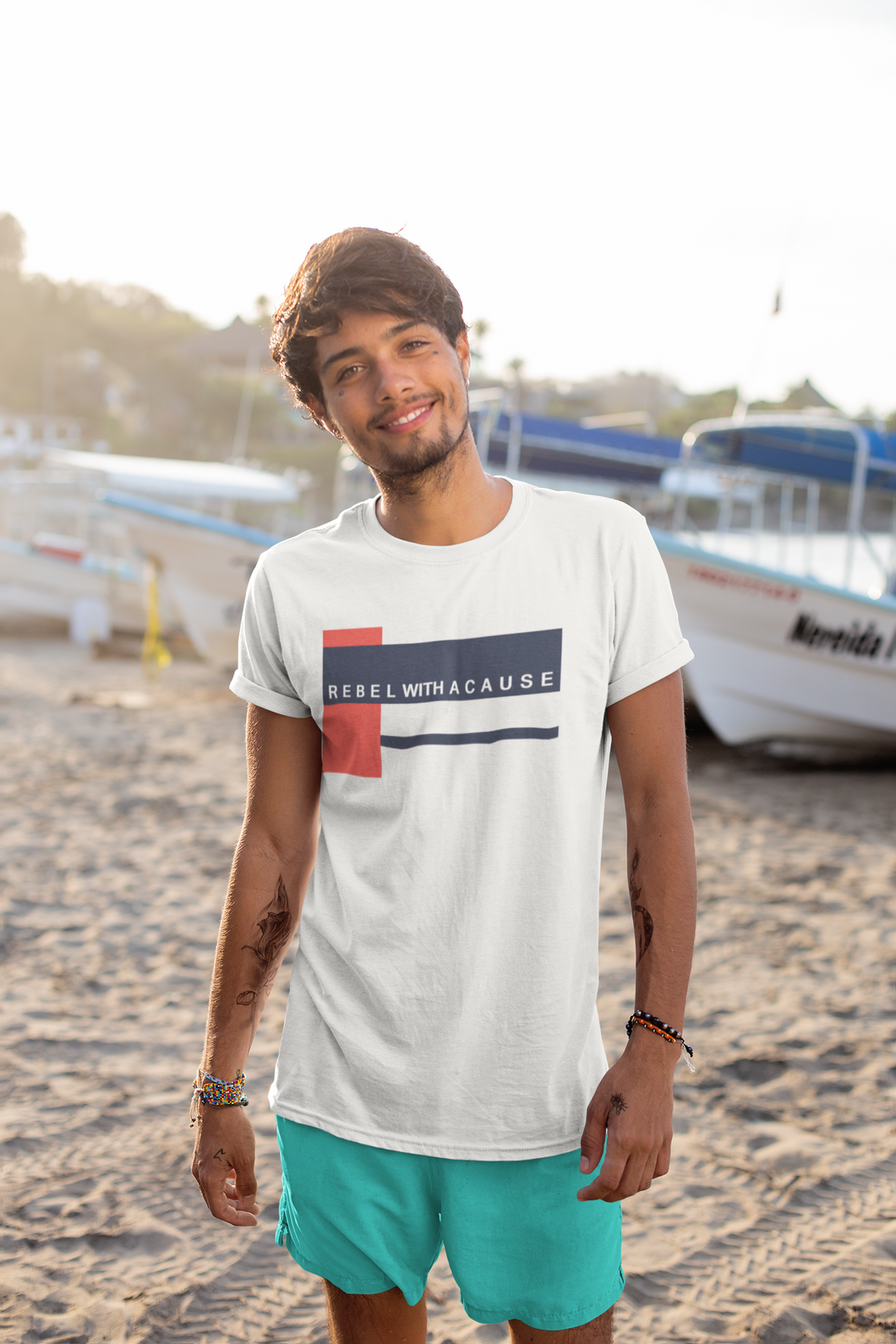 Rebel With A Cause Quotes Mens Half Sleeves T-shirt- KidsFashionVilla