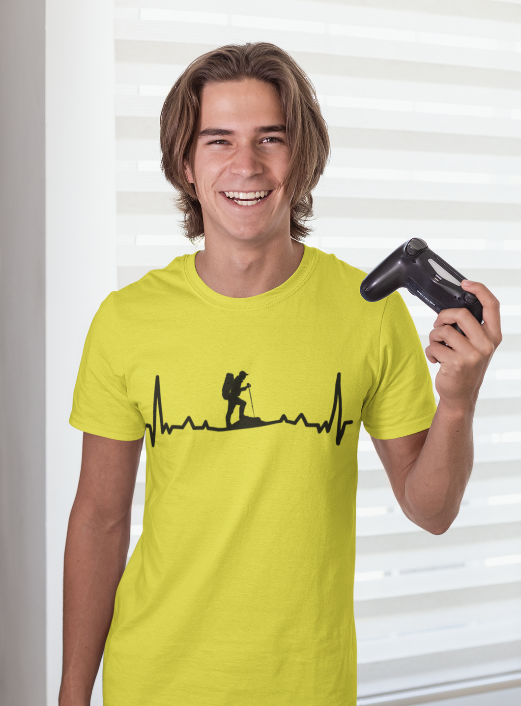 Hiking Heartbeat Mens Half Sleeves T-shirt- KidsFashionVilla