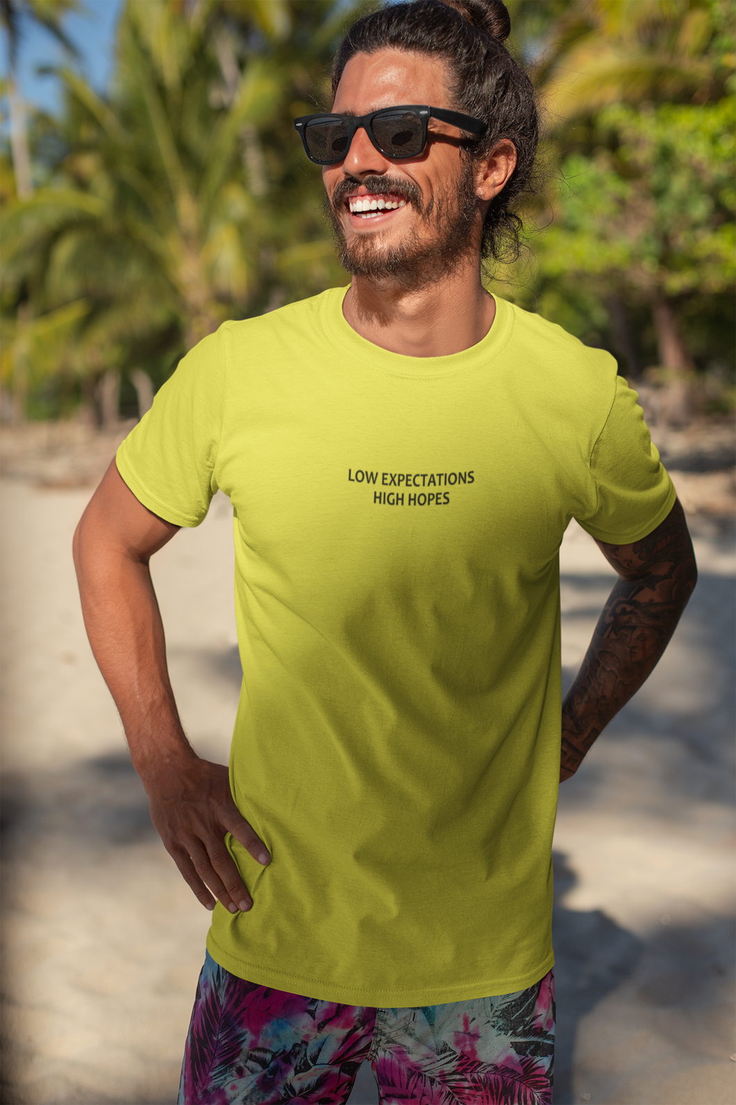 Low Expectations High Hopes Quotes Mens Half Sleeves T-shirt- KidsFashionVilla