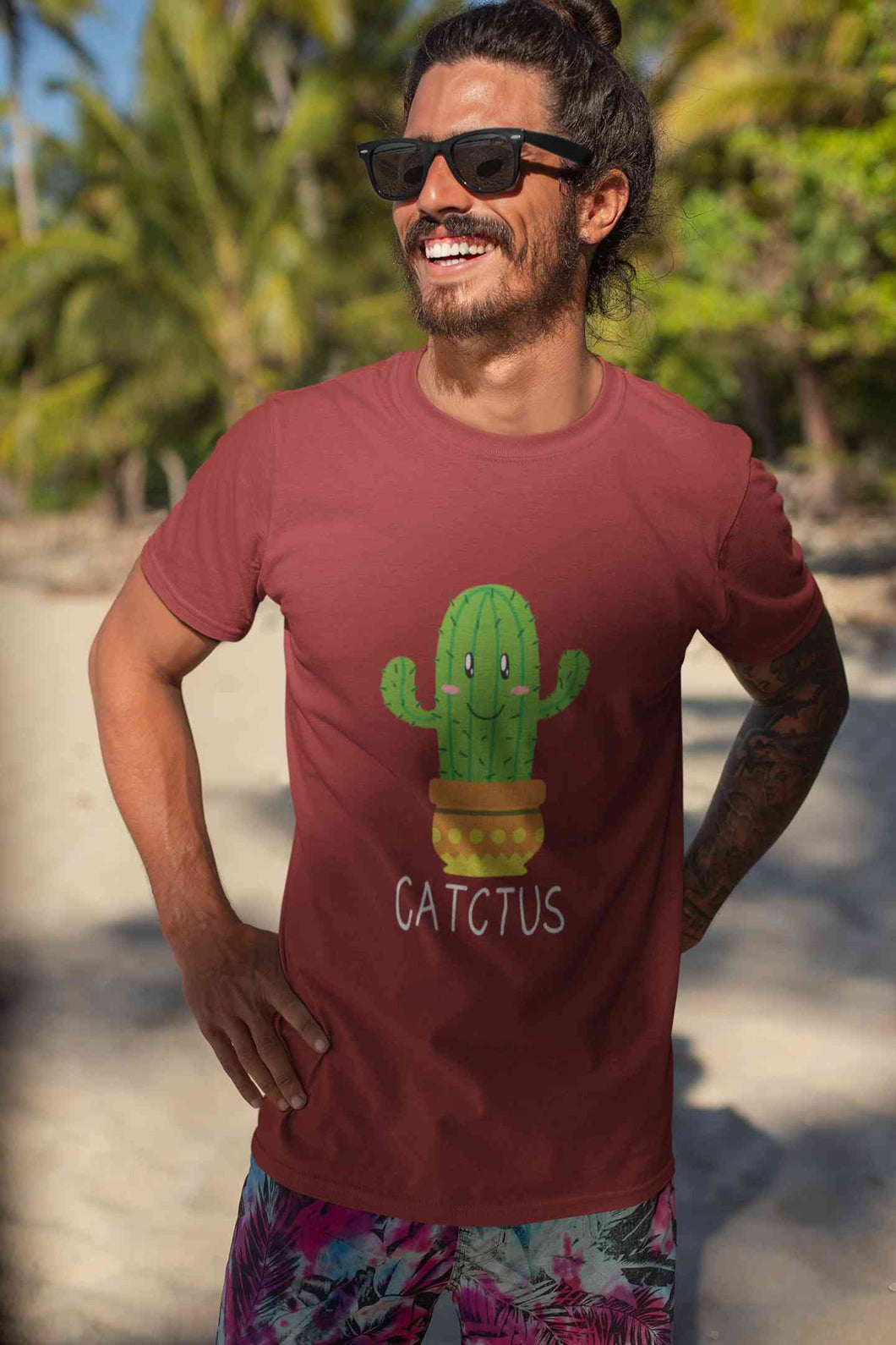 Catctus Mens Half Sleeves T-shirt- KidsFashionVilla