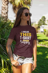 Happy Women Half Sleeves T-shirt- KidsFashionVilla
