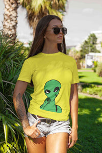 Alien Smoking Women Half Sleeves T-shirt- KidsFashionVilla