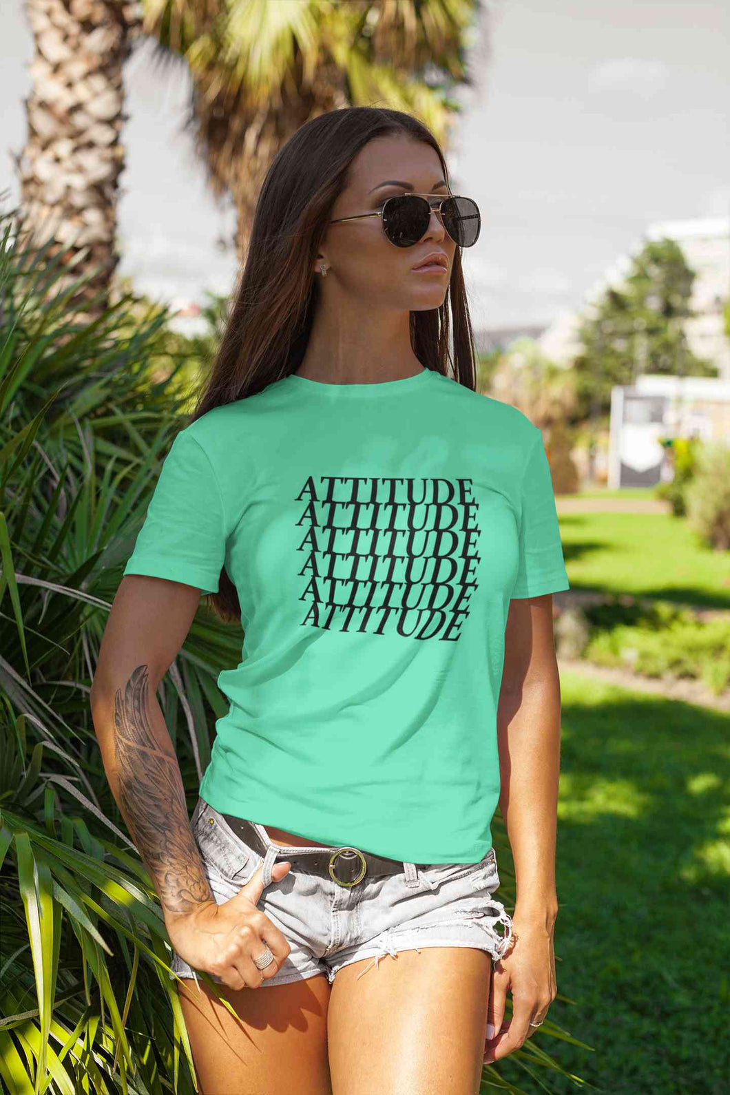 Attitude Women Half Sleeves T-shirt- KidsFashionVilla