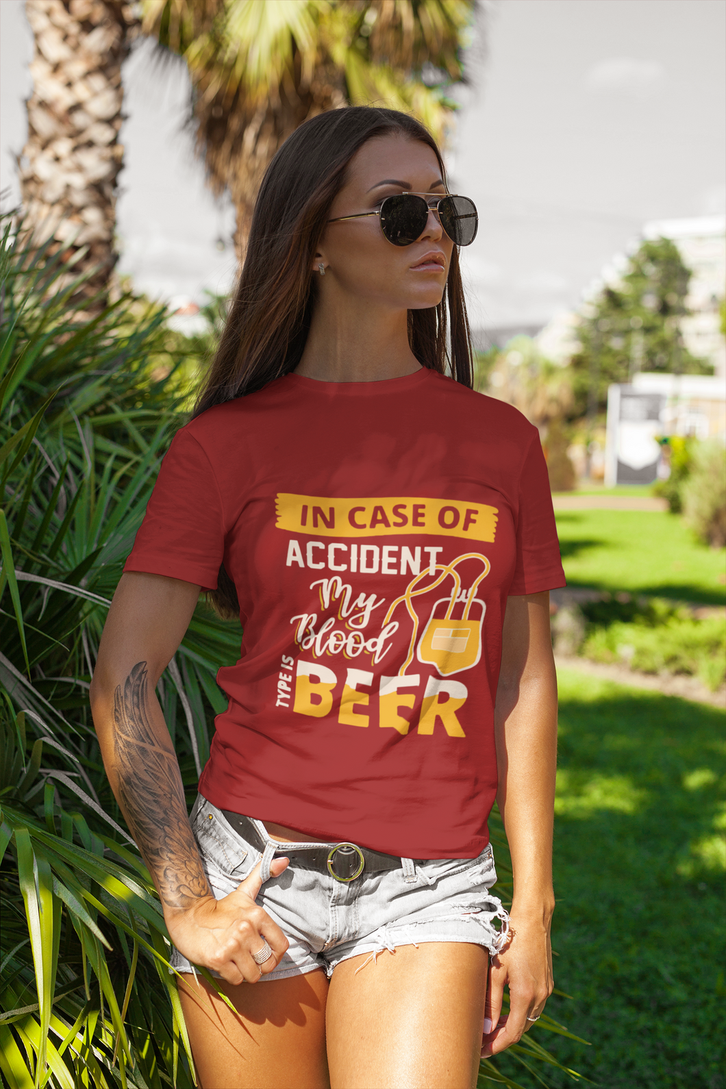 My Blood Type Is Beer Women Half Sleeves T-shirt- KidsFashionVilla