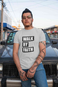 Walk By Faith Mens Half Sleeves T-shirt- KidsFashionVilla