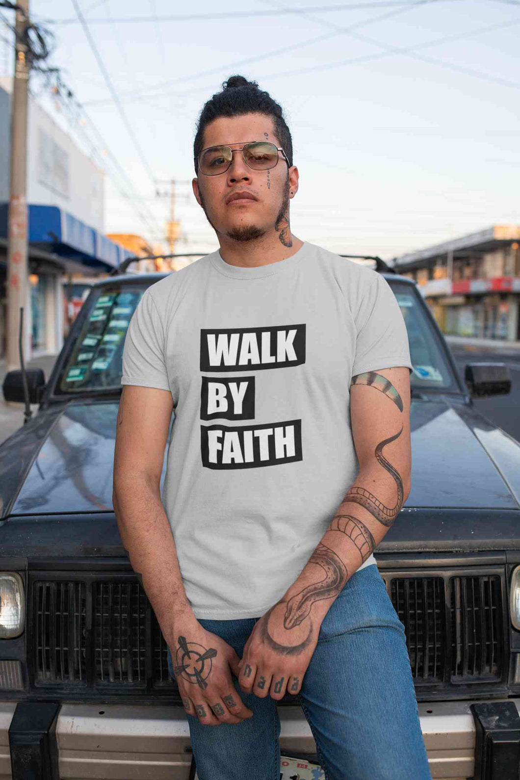 Walk By Faith Mens Half Sleeves T-shirt- KidsFashionVilla