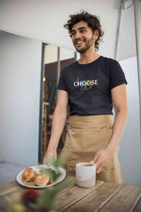 Choose Happy Always Mens Half Sleeves T-shirt- KidsFashionVilla