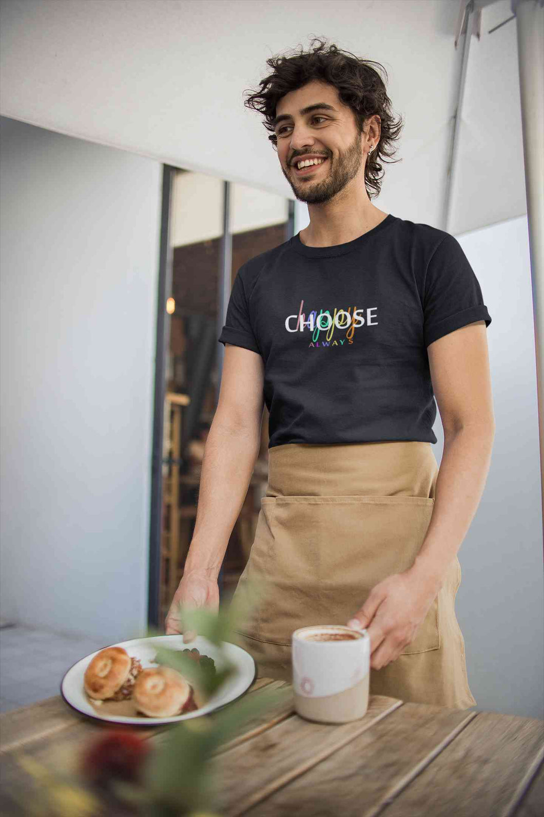 Choose Happy Always Mens Half Sleeves T-shirt- KidsFashionVilla