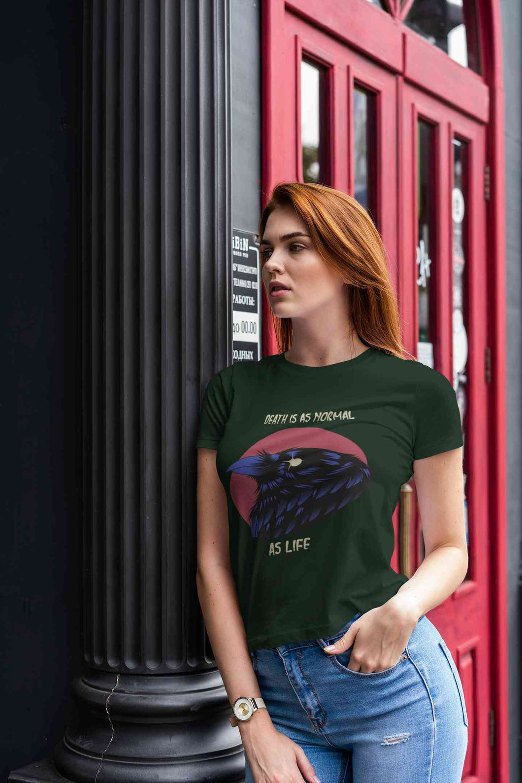 Crow Inspired By The Sandman Comic Book Women Half Sleeves T-shirt- KidsFashionVilla