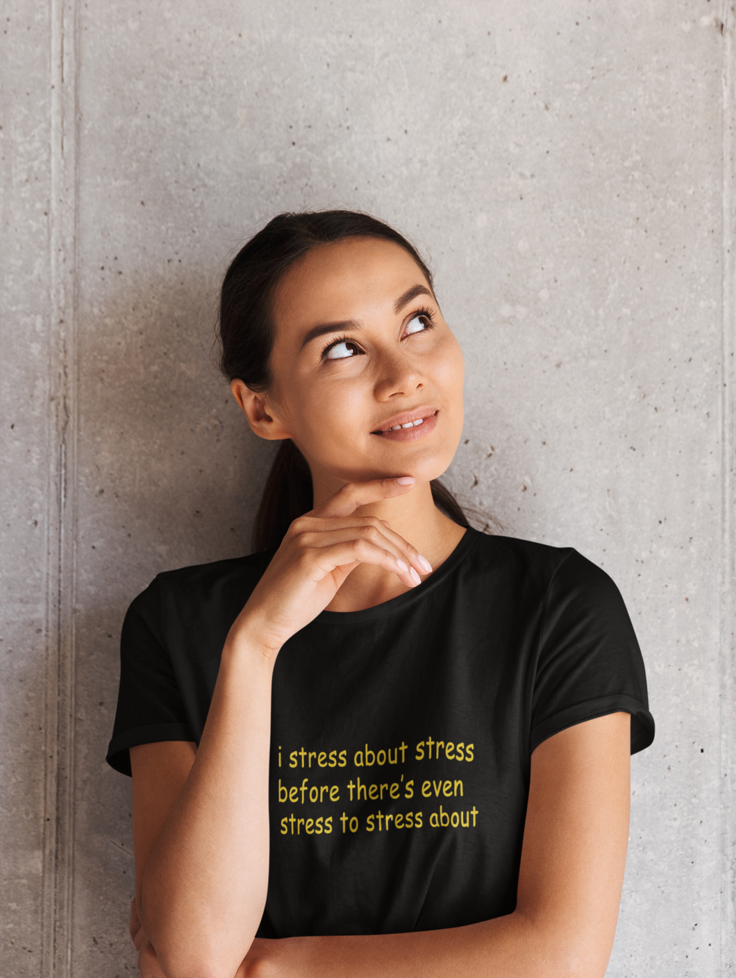 I stress about stress before there is even stress to stress about Minimal Women Half Sleeves T-shirt- KidsFashionVilla